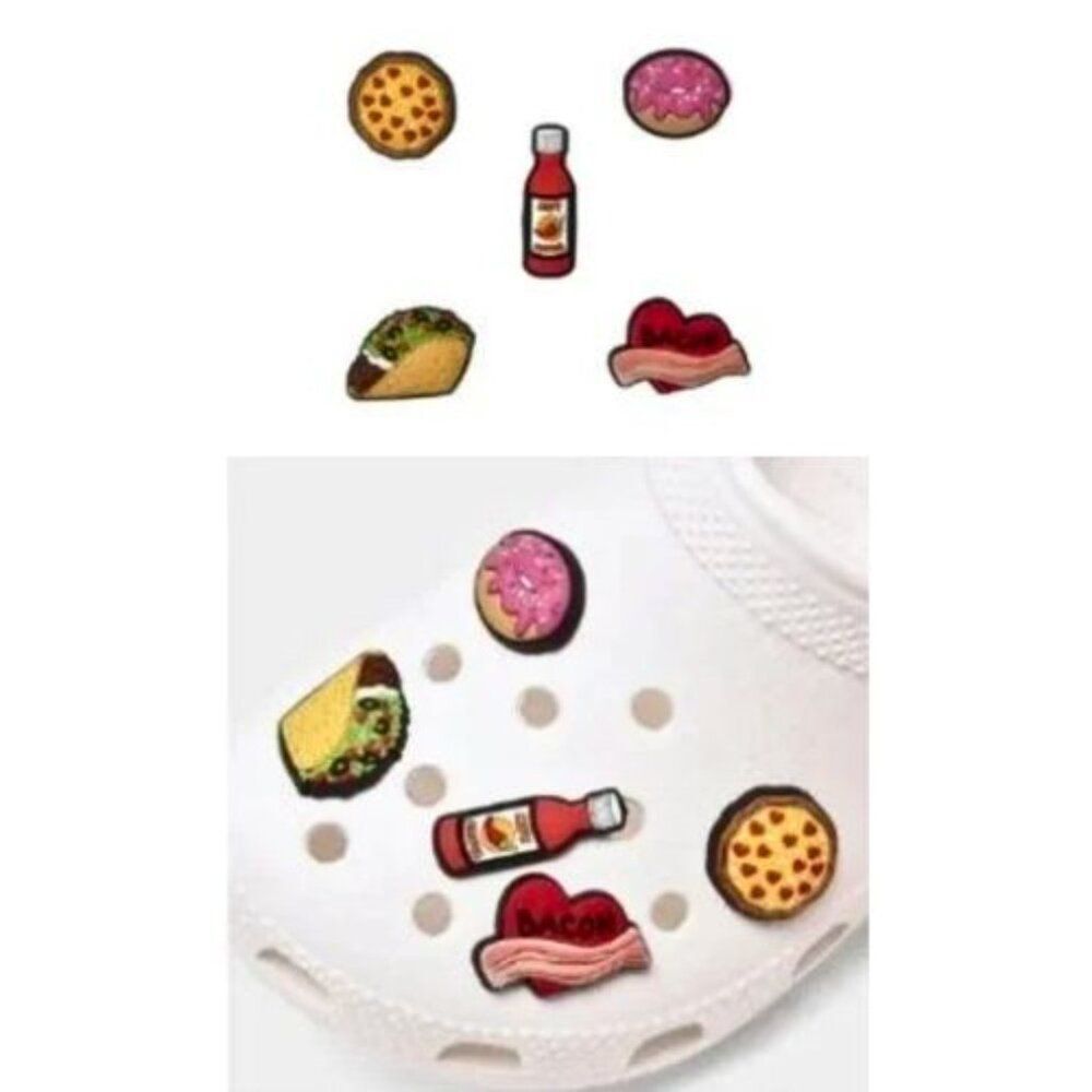 NEW Jibbitz CROCS Shoe Charms 5-Pack | Trendy Food